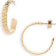 Nordstrom Demi-Fine Ridged Hoop Earrings