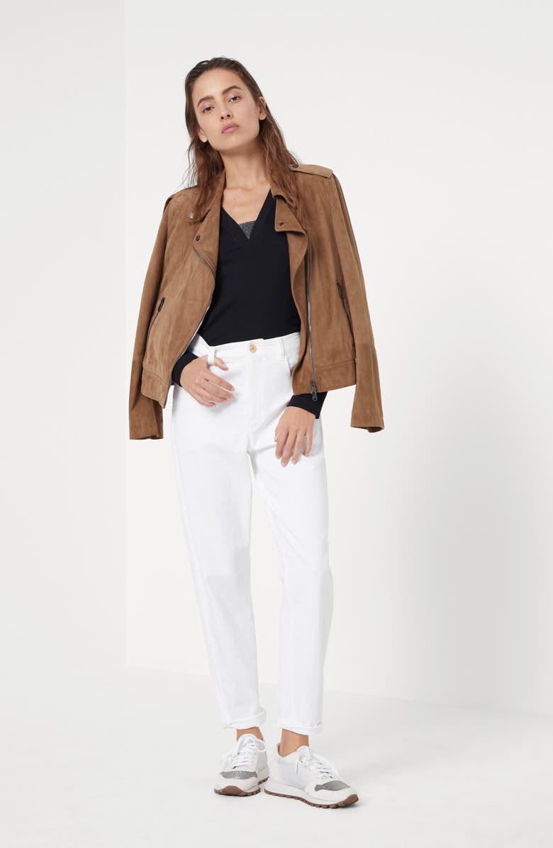 Brunello Cucinelli Ribbed jersey T-shirt, Alternate, color,