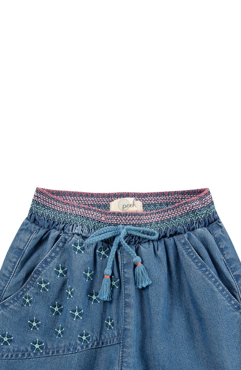 Peek Aren't You Curious Kids' Wide Leg Embroidered Denim Pants, Alternate, color, 