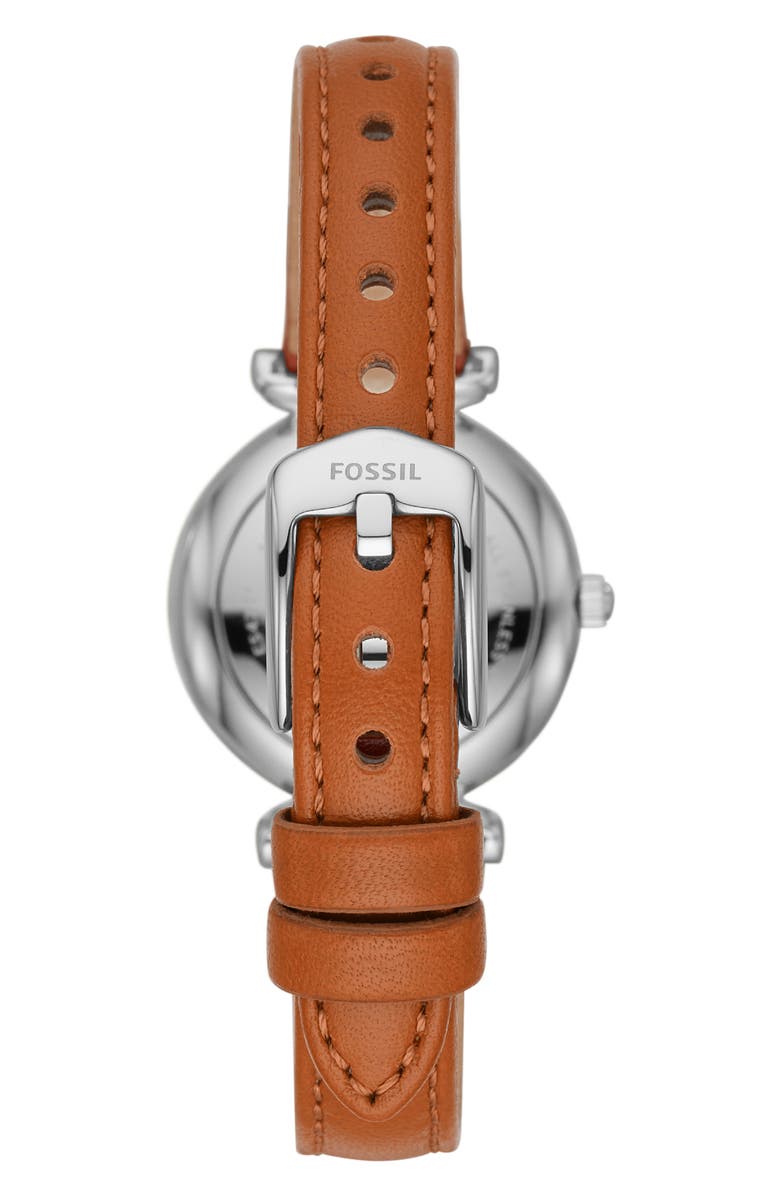 Fossil Mini Carlie Leather Strap Watch, 28mm, Alternate, color, 