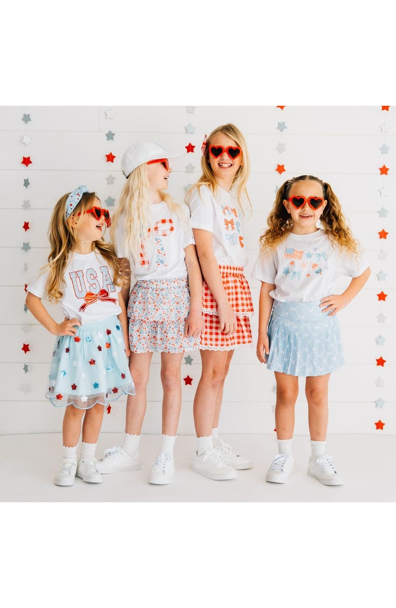 Sweet Wink Patriotic Watercolor Short Sleeve T-Shirt, Alternate, color, White