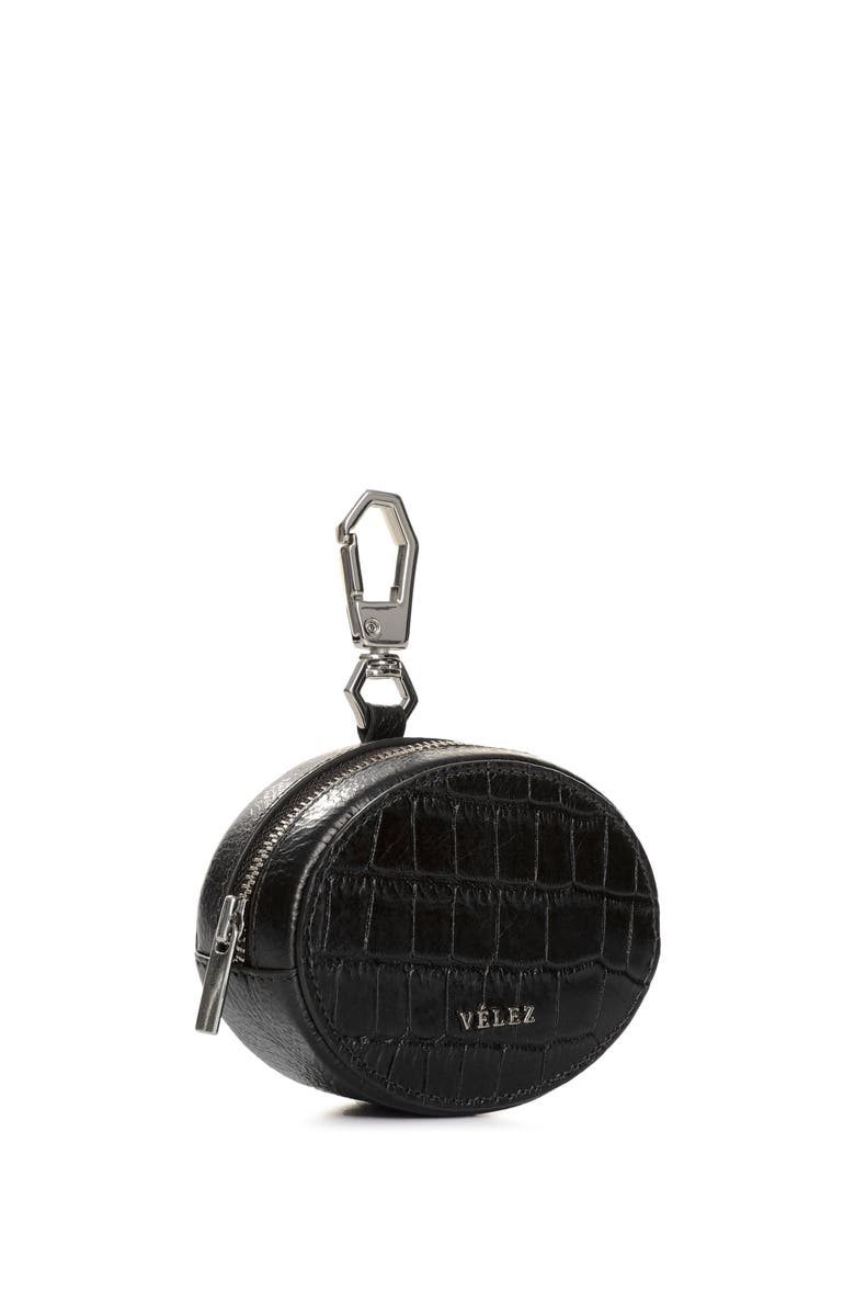 Velez Leather Coin Purse, Alternate, color, Black