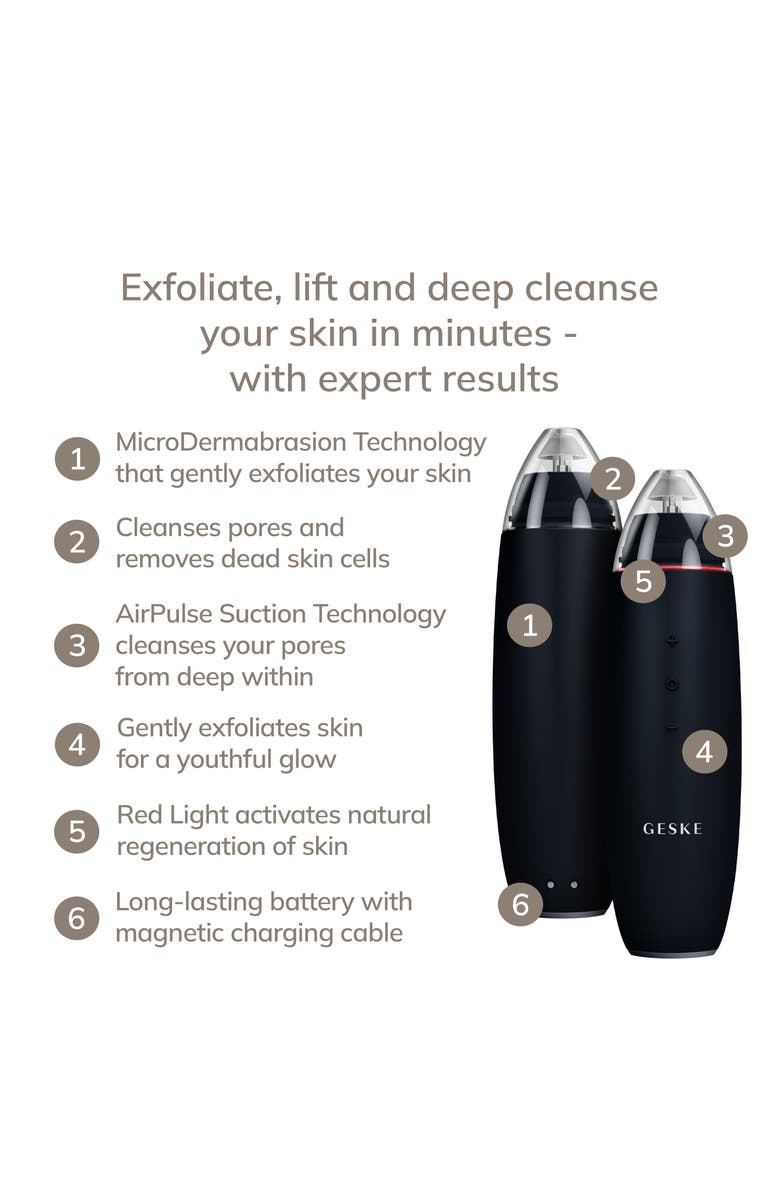 GESKE SmartAppGuided MicroDermabrasion Blackhead Remover | 7 in 1, Alternate, color, Black