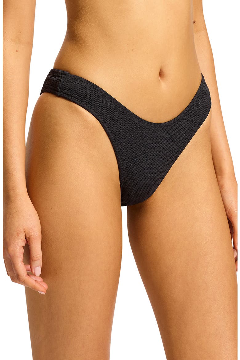 Rio High Cut Bikini Bottoms, Alternate, color, BLACK