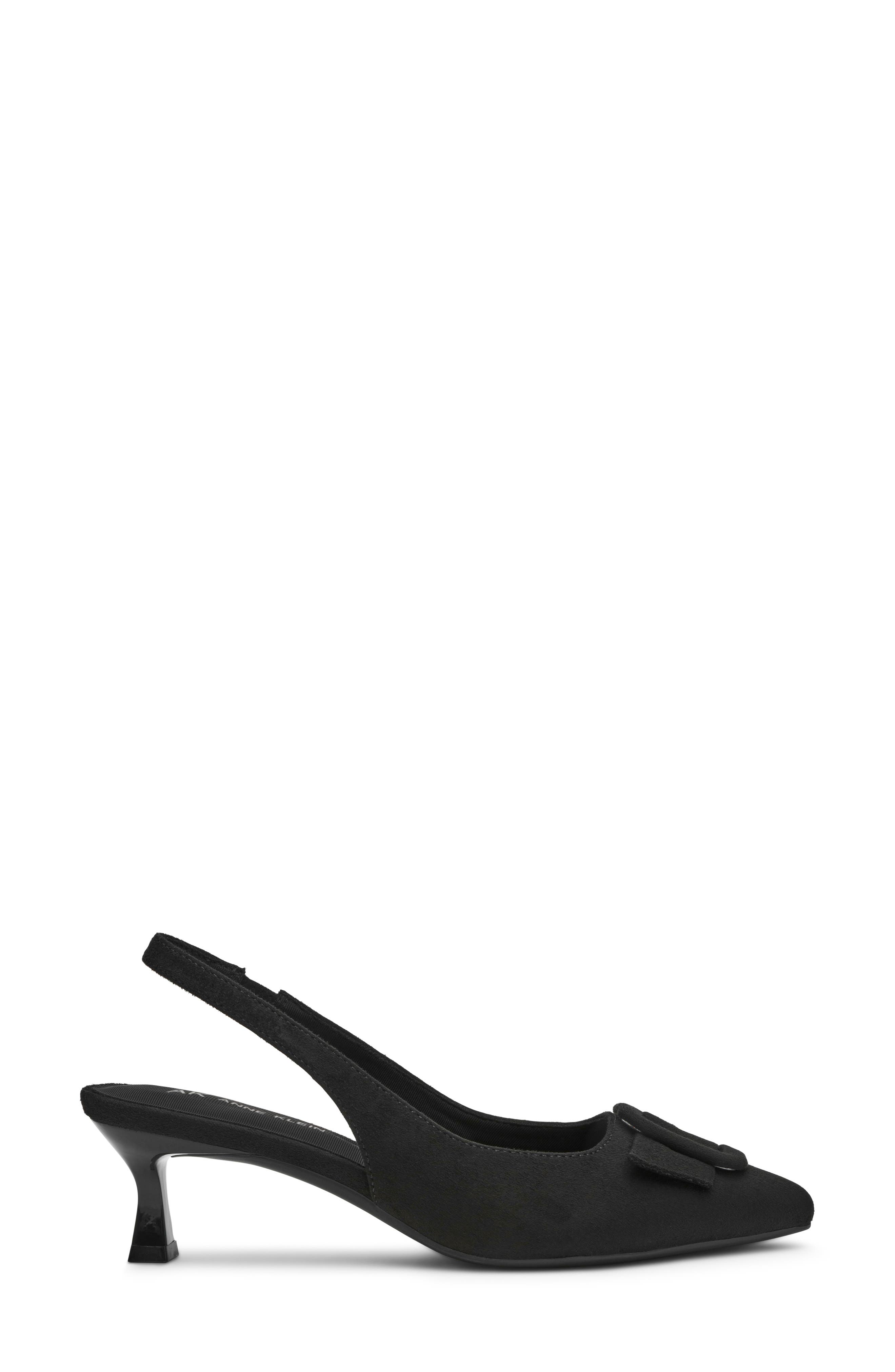 Anne Klein Ivona Slingback Pump, Alternate, color, Black Microsuede