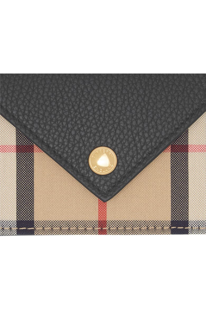 Burberry Jade Vintage Check Card Case on a Chain, Alternate, color, 