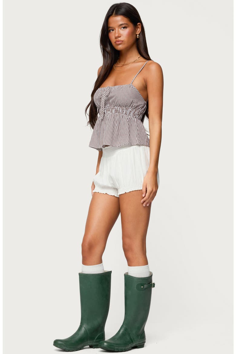 Zahara Gingham Cotton Camisole, Alternate, color, BROWN
