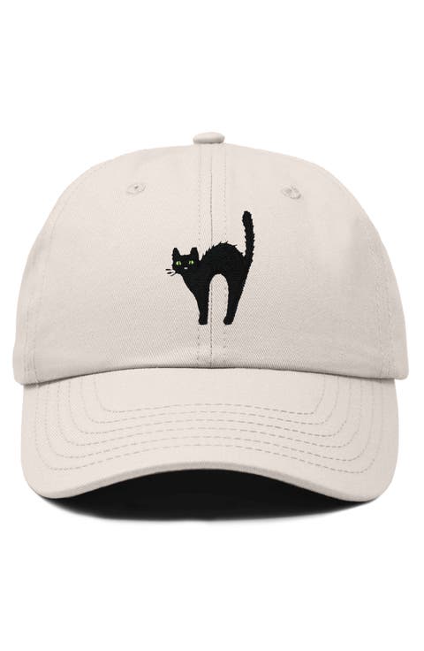 Black Cat Embroidered Casual Hat