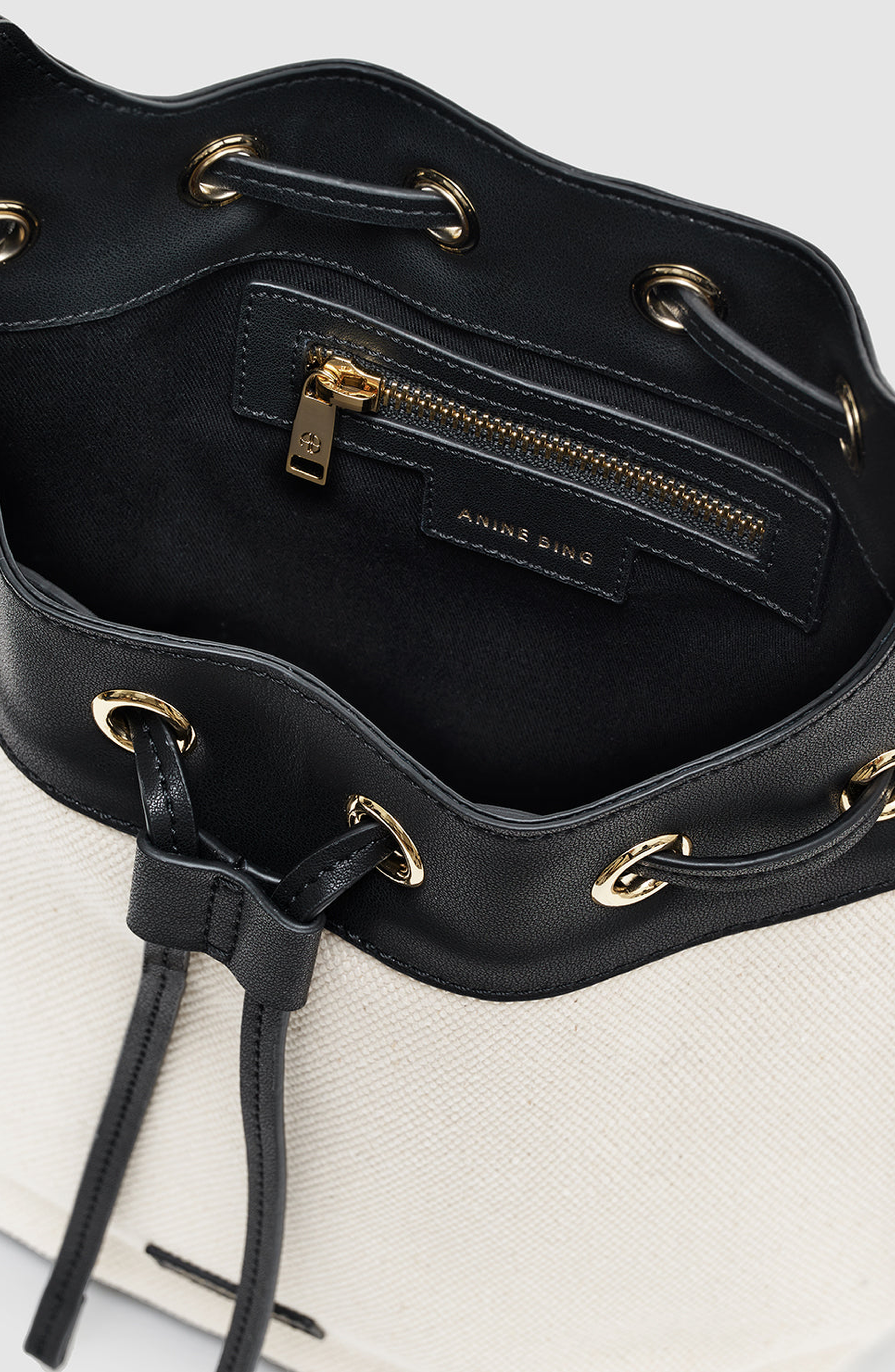 ANINE BING Alana Bucket Bag, Alternate, color, Natural