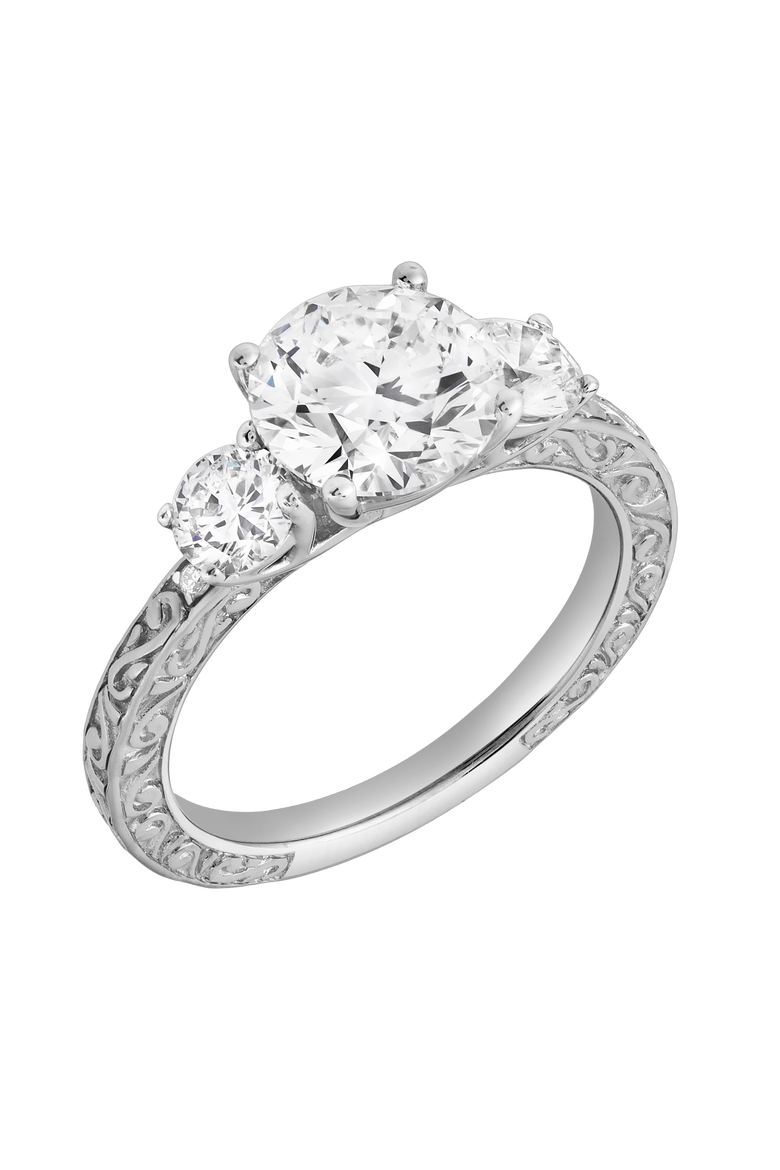 Ismere 14K Gold 2.65 Ct Round Lab Grown Diamond Engagement Ring, Alternate, color, 14K White Gold
