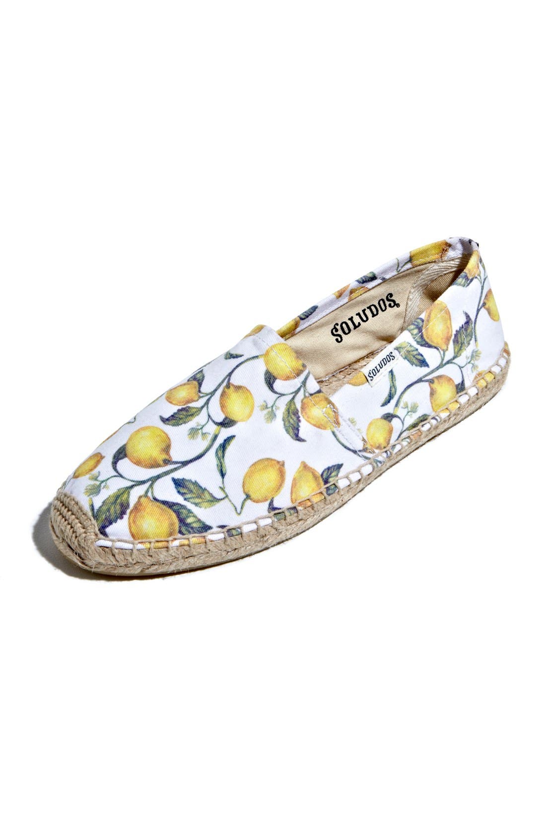 Soludos 'Original Lemon' Print Espadrille Slip-On, Main, color, 