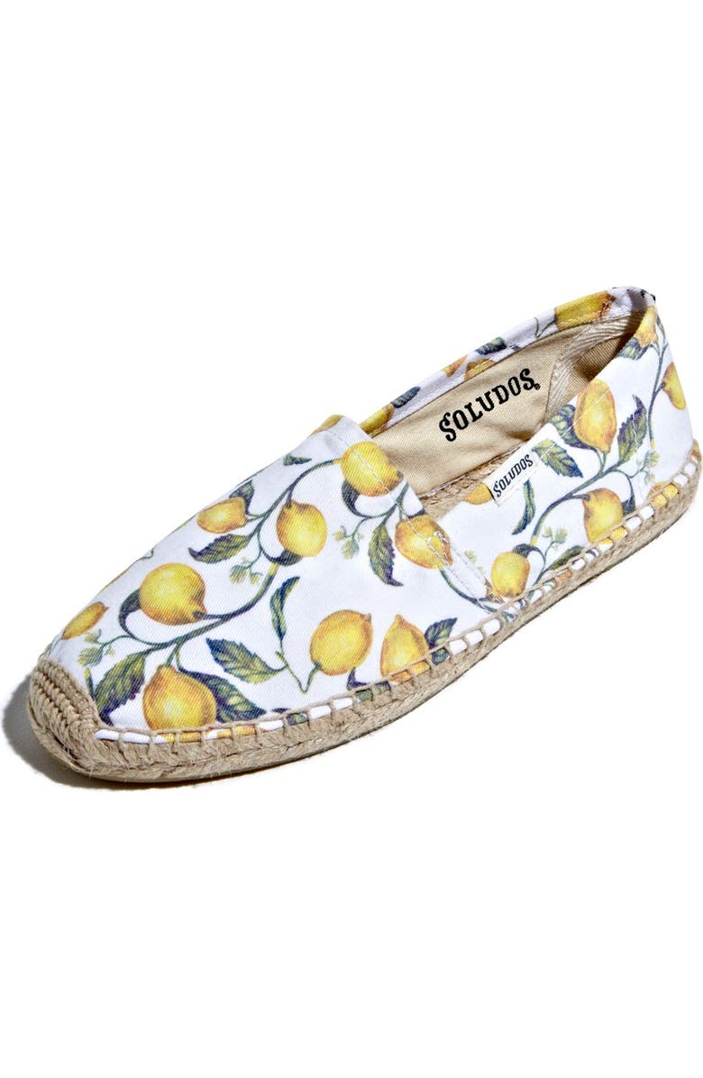 Soludos 'Original Lemon' Print Espadrille Slip-On, Main, color,