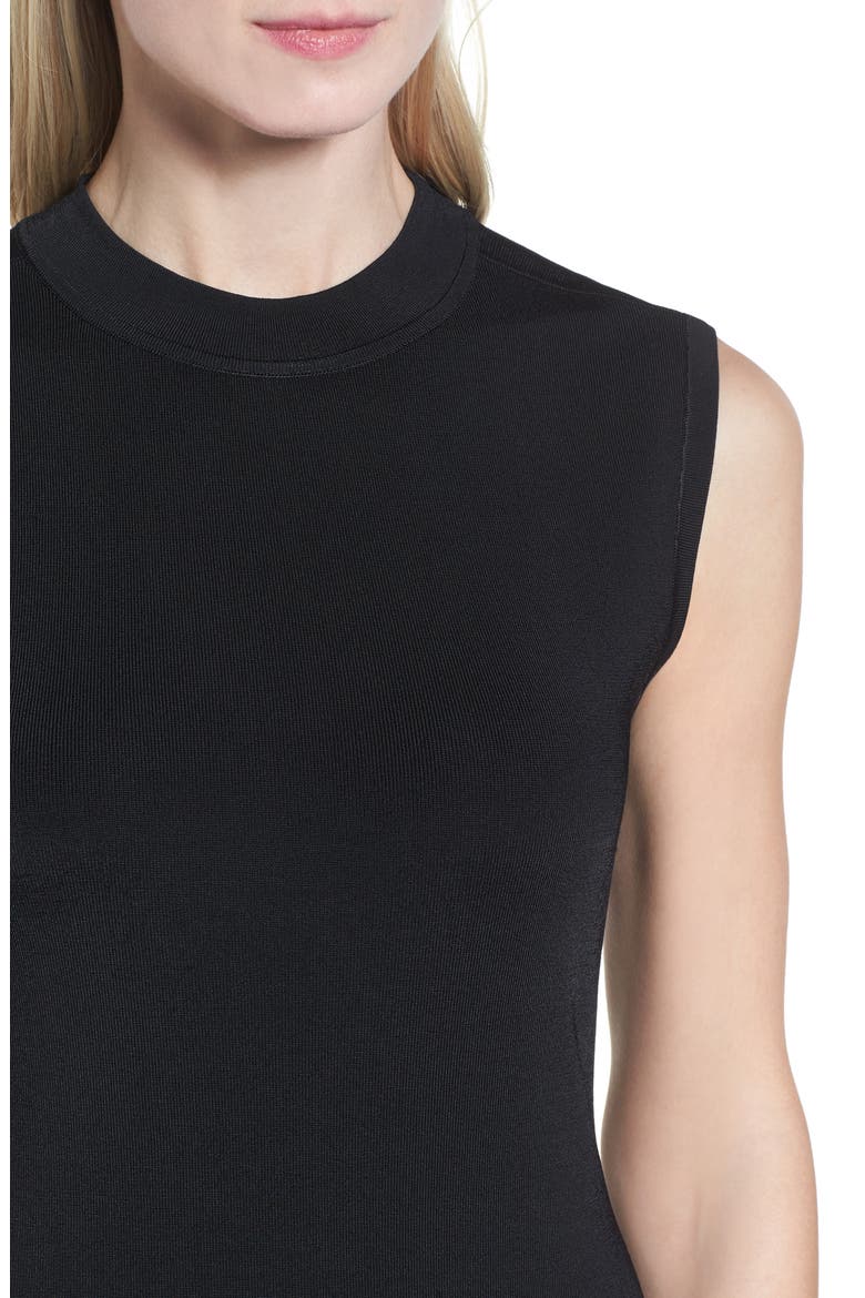 Sleeveless Mock Neck Knit Dress, Alternate, color, BLACK