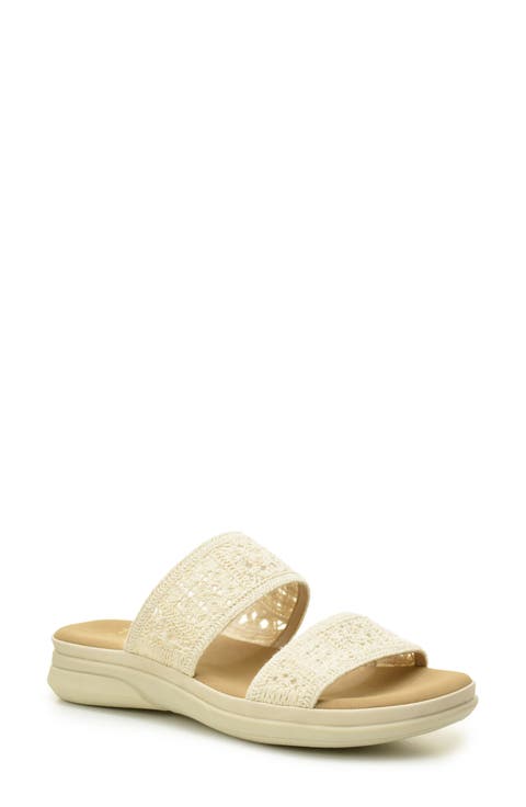 Macramé Double Band Slide Sandal (Women)