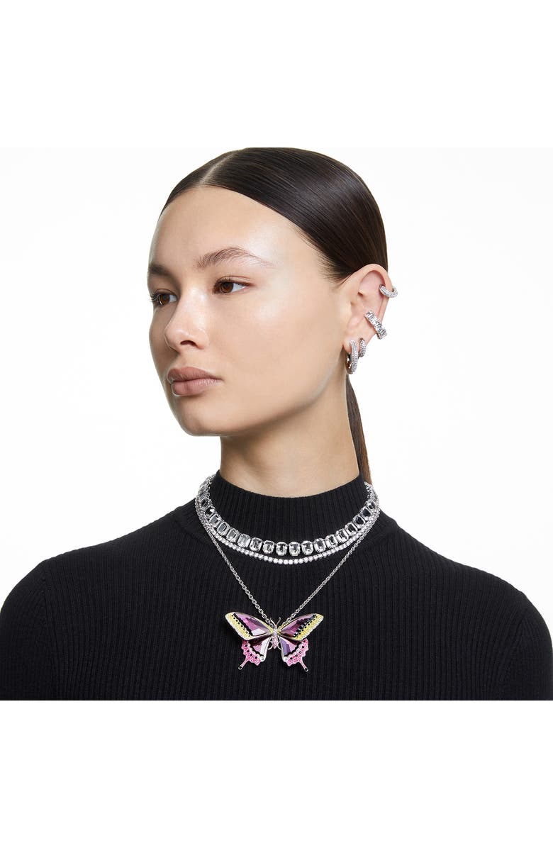 Swarovski Dextera Crystal Hoop Earrings, Alternate, color, Silver