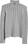 ST. JOHN Dimensional Pointelle Stitch Turtleneck Sweater