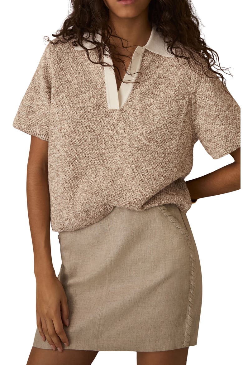 Sam Marl Johnny Collar Sweater, Main, color, NEUTRAL