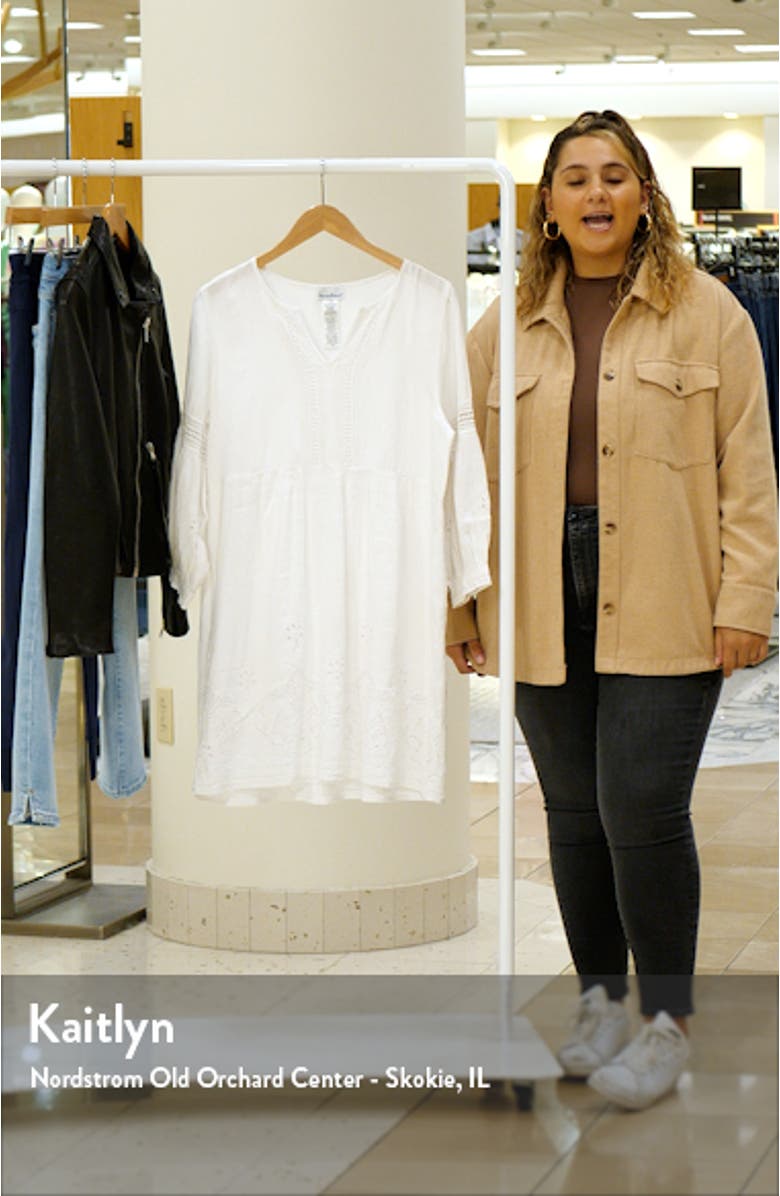 St. Lucia Split Neck Linen Blend Cover-Up Dress, sales video thumbnail