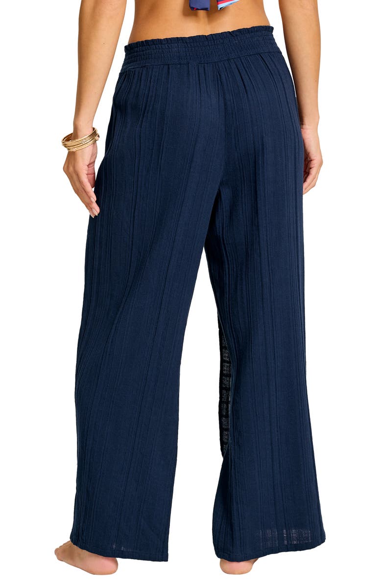 Tommy Bahama Mykonos Textured Cover-Up Sarong Pants, Alternate, color, Mare Navy