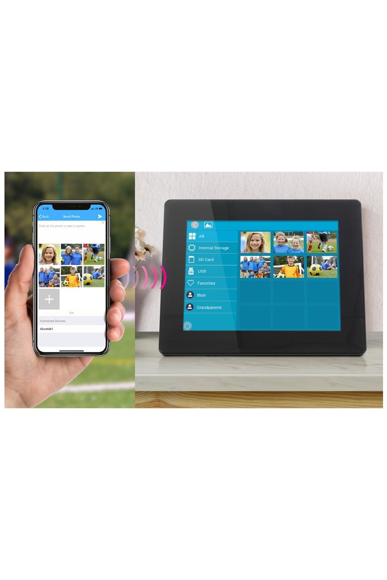 Wi-Fi Touchscreen Digital Photo Frame, Alternate, color, BLACK
