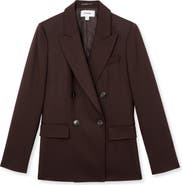 Reiss Solene Wool Blend Double Breasted Blazer