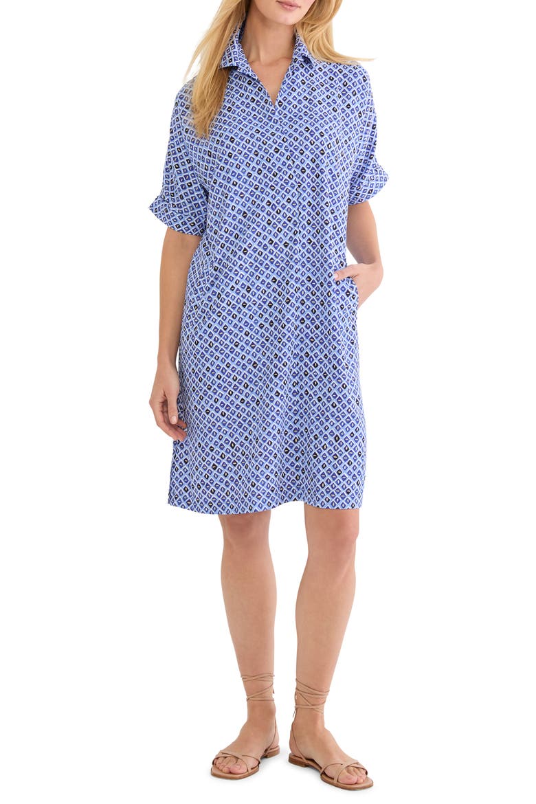 Devon Mosaic Print Shift Dress, Main, color, BLUE MULTI