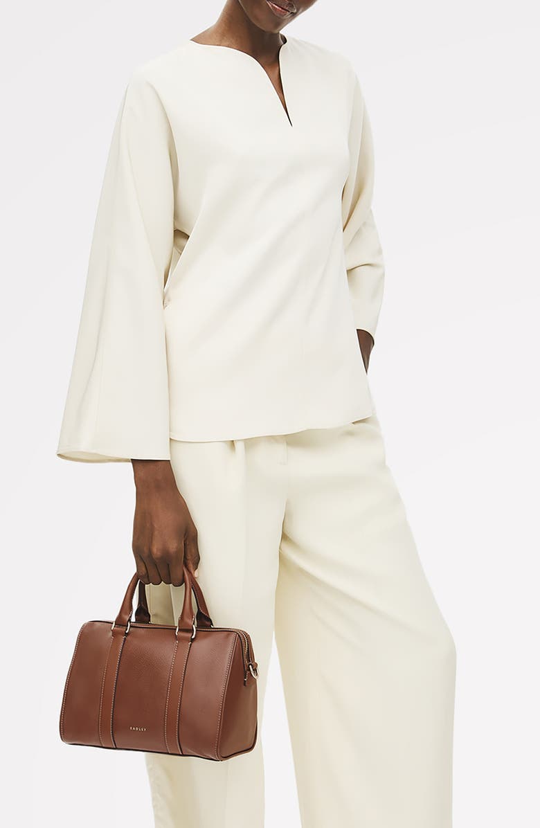 Radley Noble Alley Medium Ziptop Satchel Bag, Alternate, color, Cognac