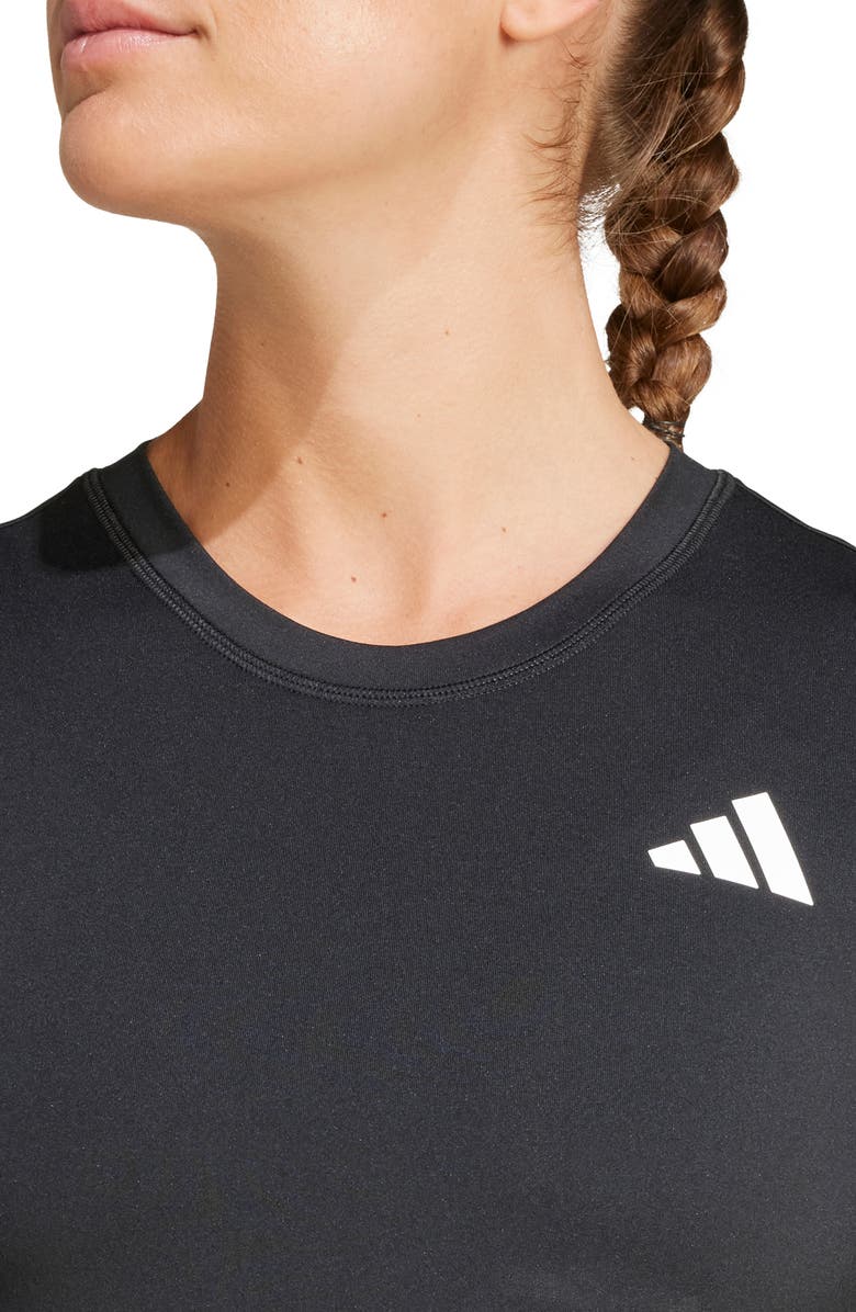 adidas Essentials Long Sleeve 3-Stripes Workout Top, Alternate, color,
