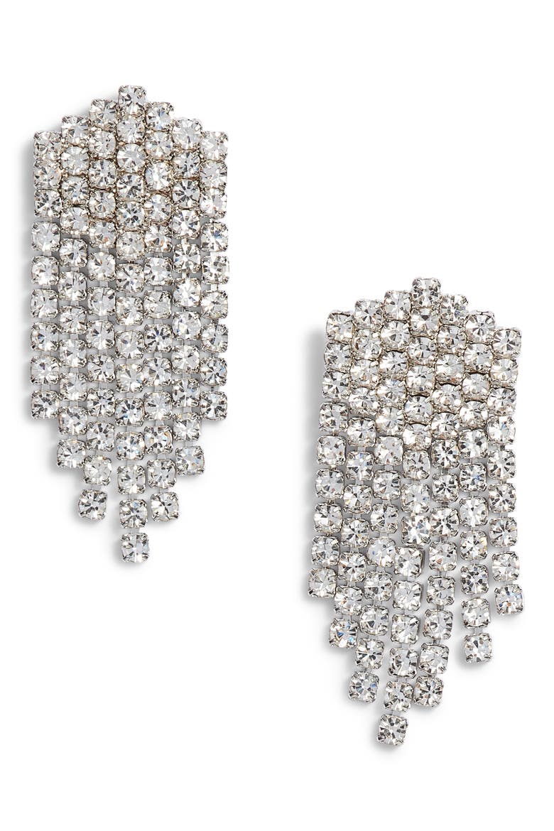 Rhinestone Chandelier Earrings (Nordstrom Exclusive), Main, color, CLEAR- RHODIUM