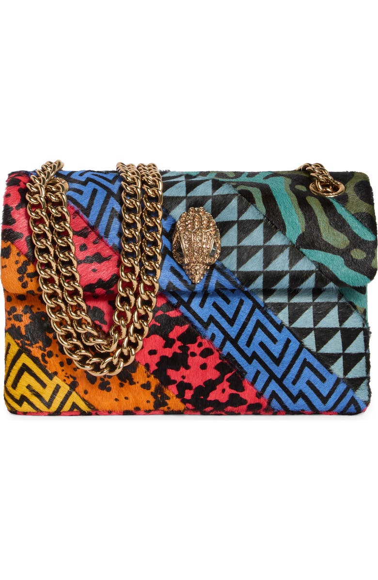 Kurt Geiger London Mini Kensington Genuine Calf Hair Convertible Crossbody Bag, Main, color, Multicolored