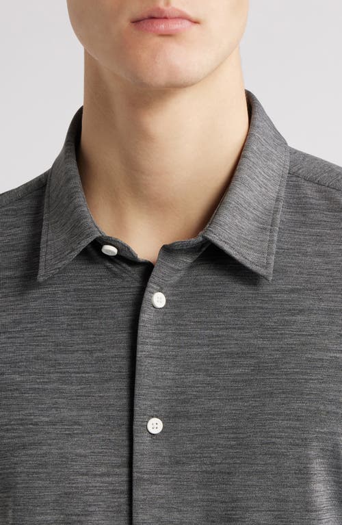 Hugo Boss Slim-fit Performance-stretch Jersey Melange Shirt In Gray