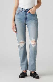 Levi's® 501® Ripped High Waist Straight Leg Jeans