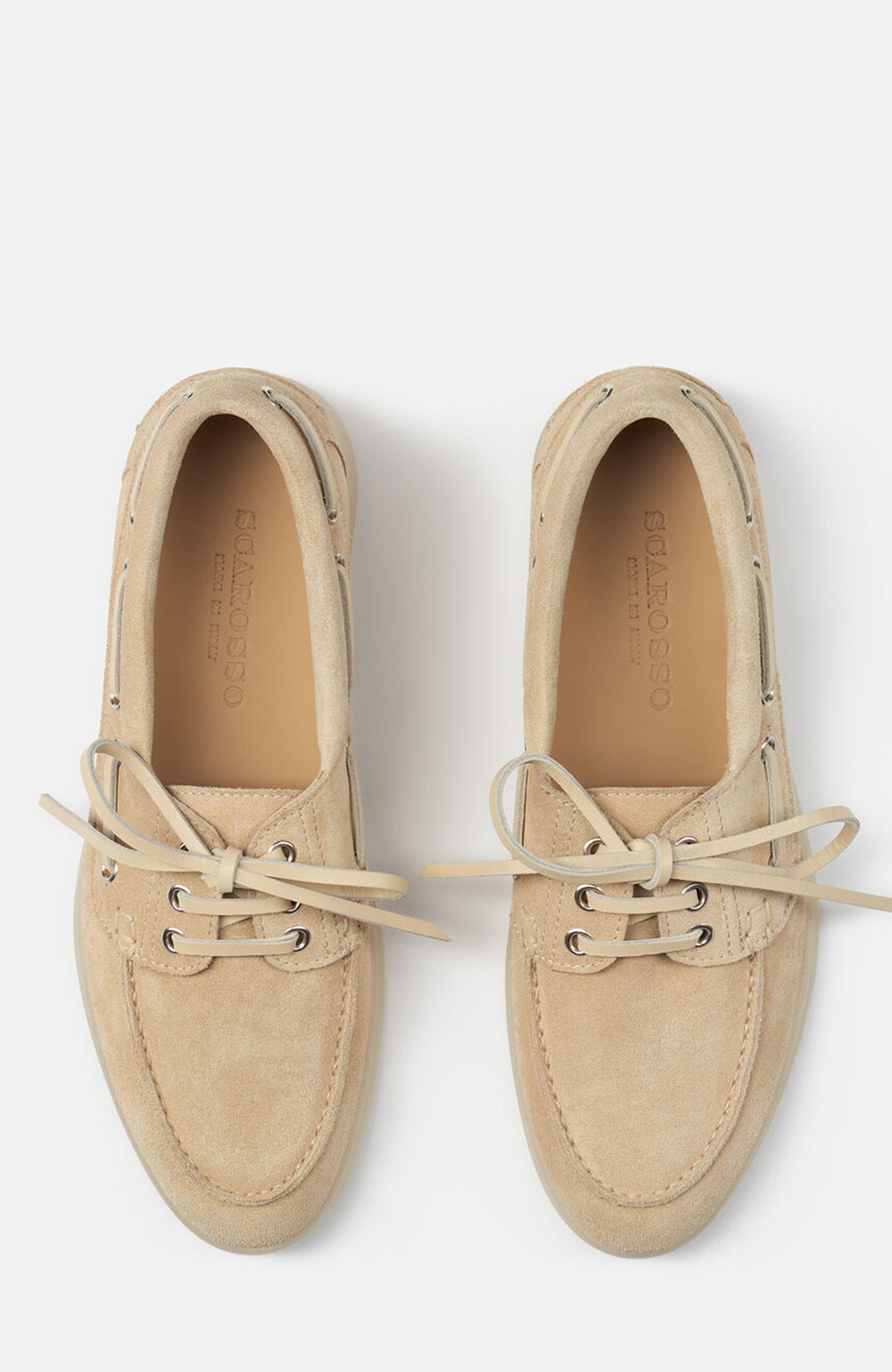 SCAROSSO Lia Boat Shoes, Alternate, color, Butter - Suede