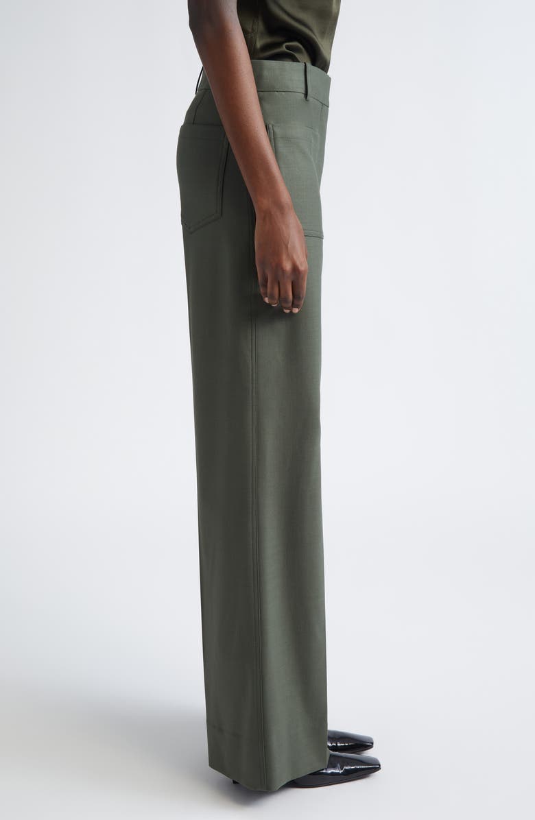 Victoria Beckham Alina High Waist Flare Leg Trousers, Alternate, color, Oregano
