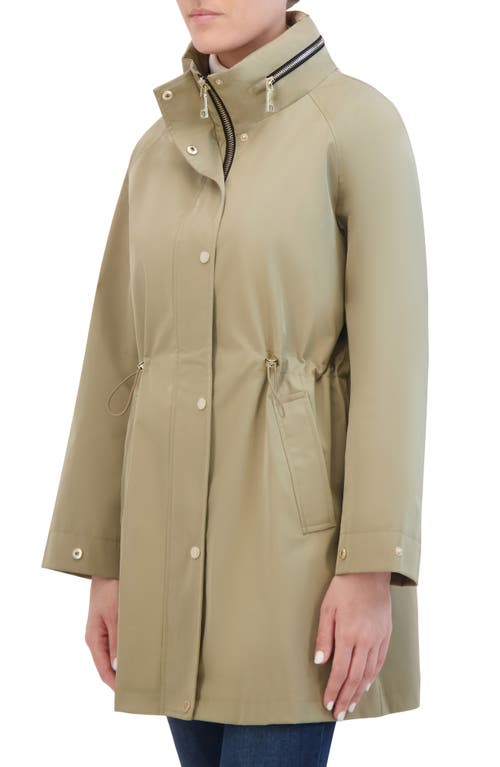 Rebecca Minkoff Oversize Water Repellent Hooded Rain Jacket In Khaki