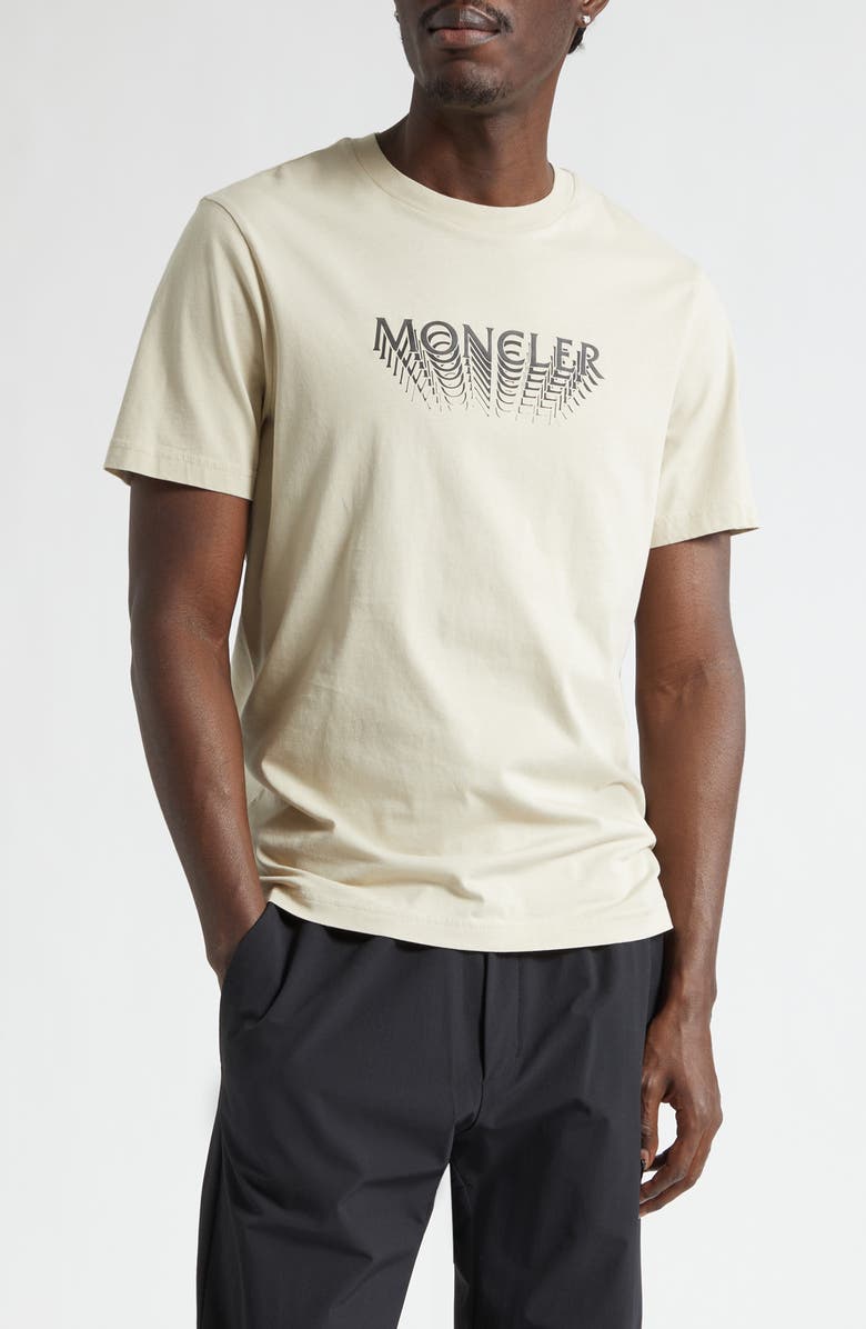 Moncler Logo Patch Cotton Graphic T-Shirt, Main, color, Agate Gray