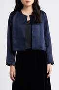 Eileen Fisher Crinkled Satin Crop Jacket