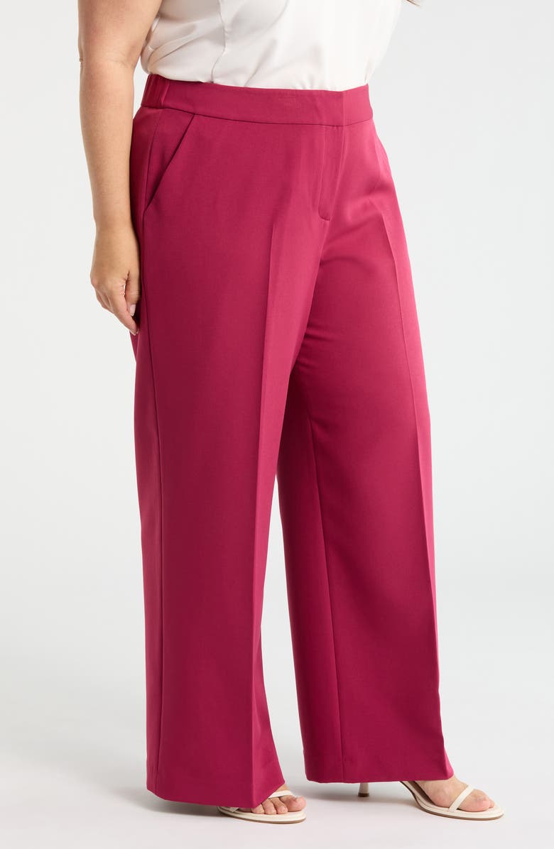 Tahari ASL Wide Leg Pants, Alternate, color, Berry Bliss