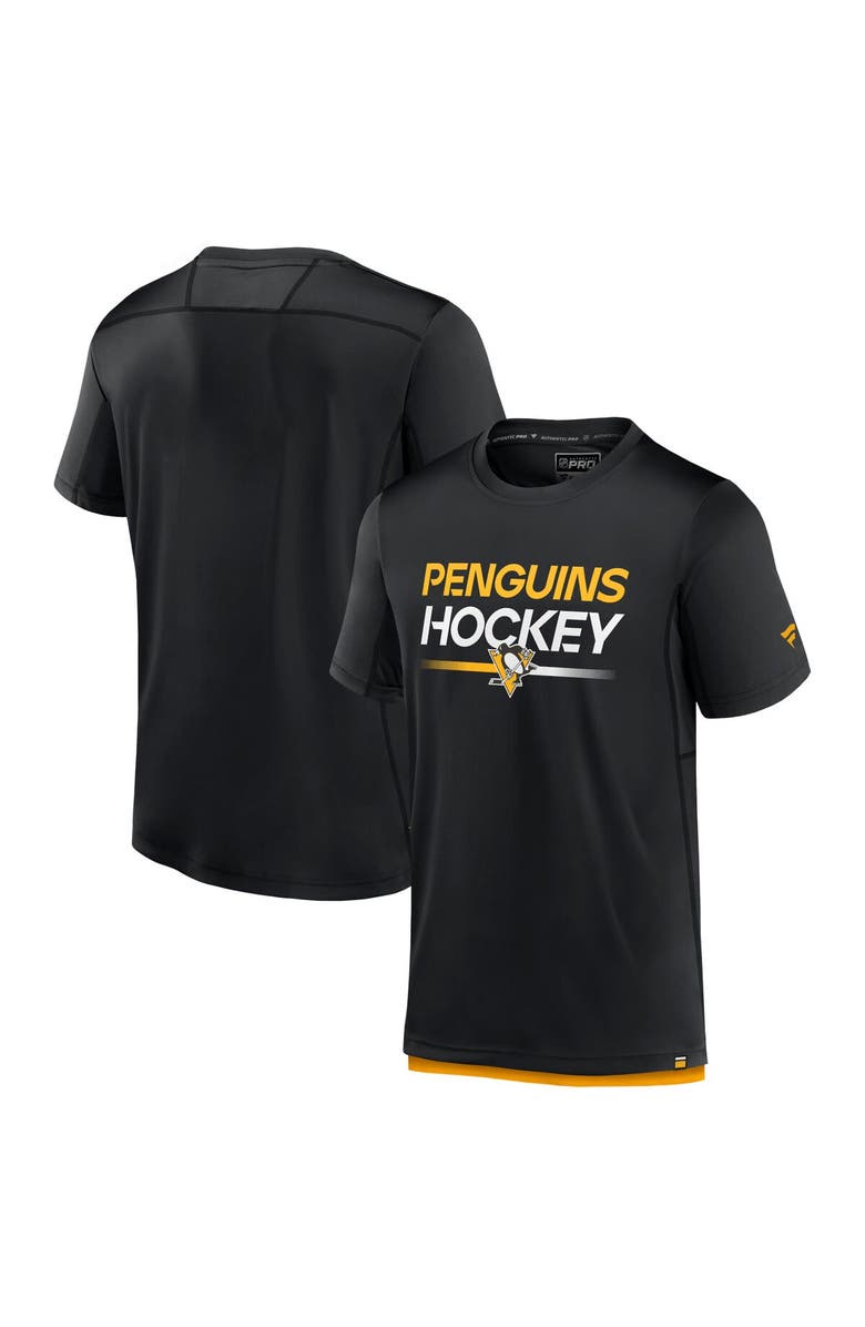 FANATICS Men's Fanatics Branded  Black Pittsburgh Penguins Authentic Pro Tech T-Shirt, Alternate, color, 