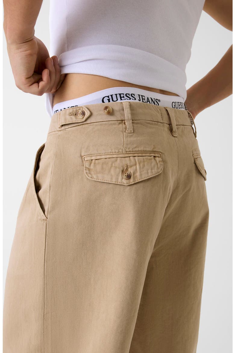Pleated Baggy Denim Shorts, Alternate, color, BEIGE