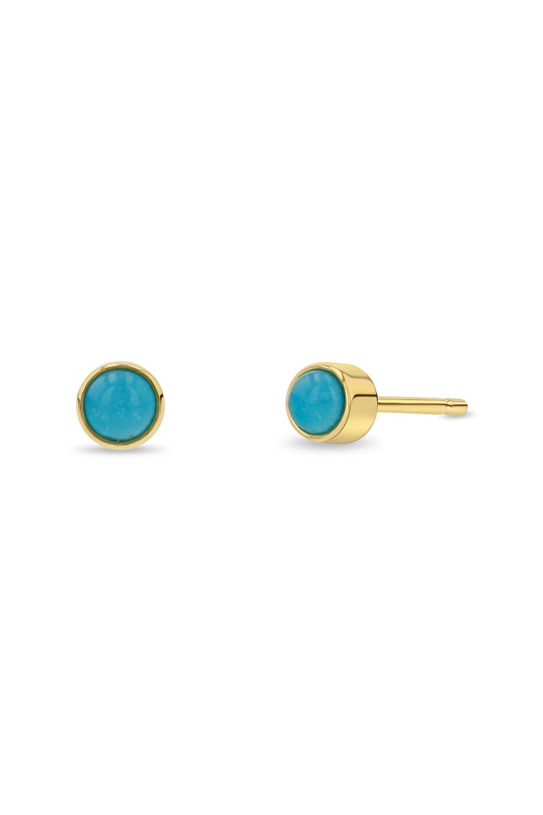 Gemstone Stud Earrings, Main, color, TURQUOISE