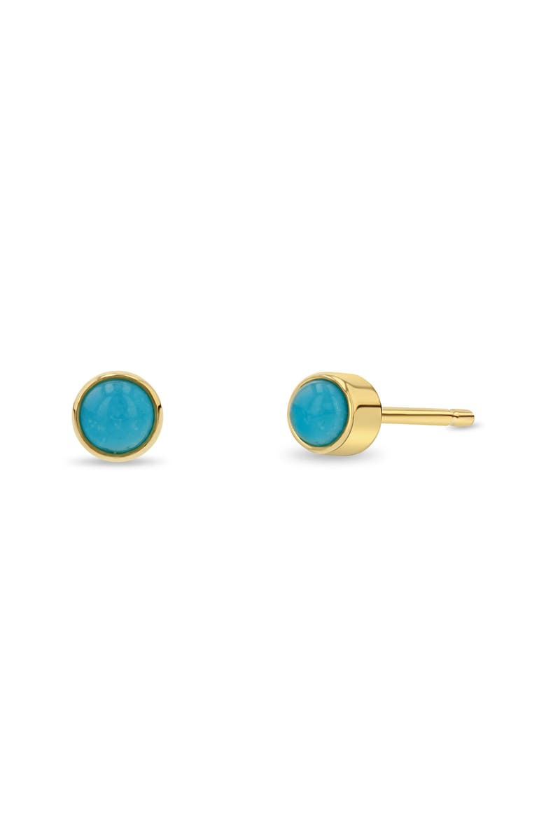 Zoë Chicco Gemstone Stud Earrings, Main, color, Turquoise