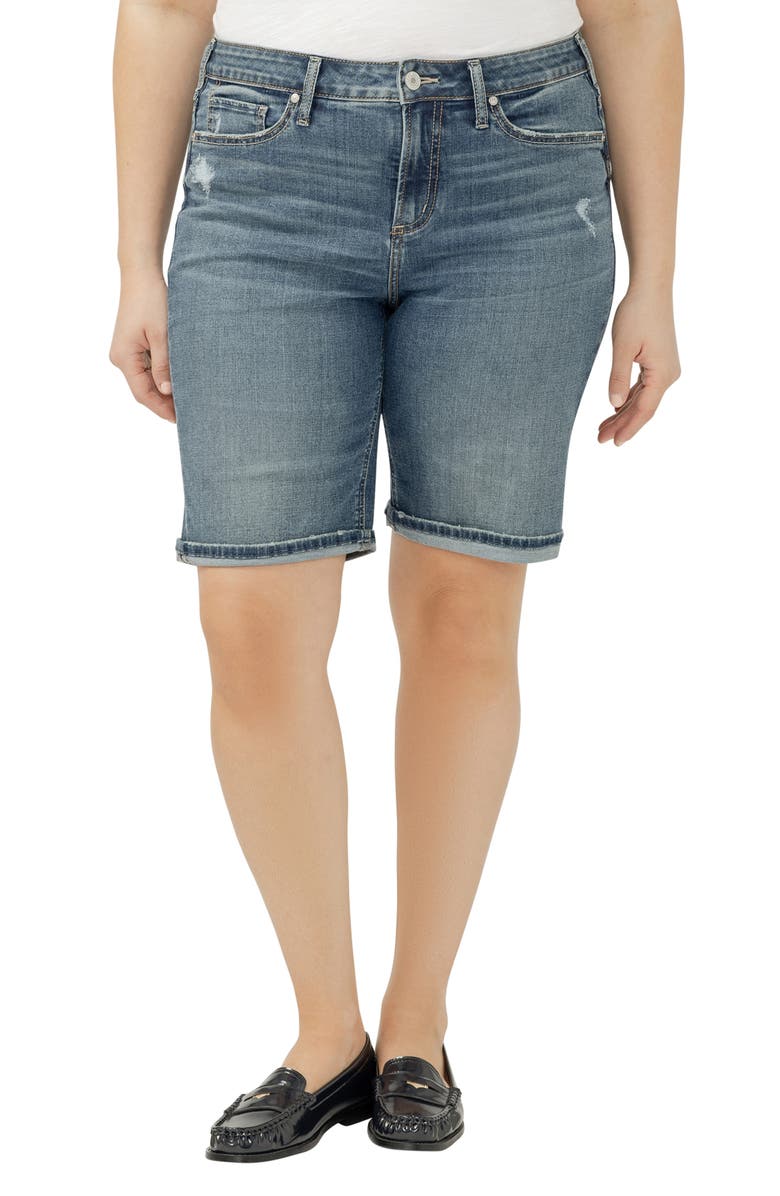 Silver Jeans Co. Suki Denim Bermuda Shorts, Main, color, Sunbury