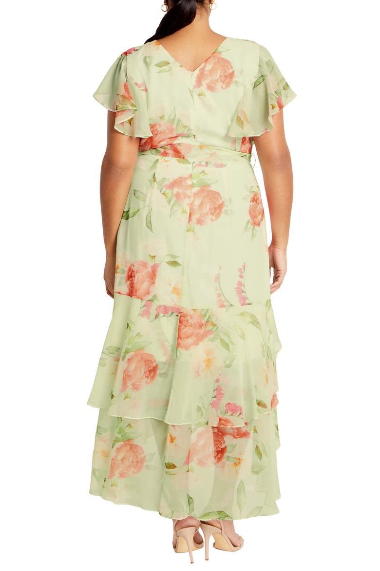 Floral High Low Faux-Wrap Dress, Alternate, color, PETAL PRINT