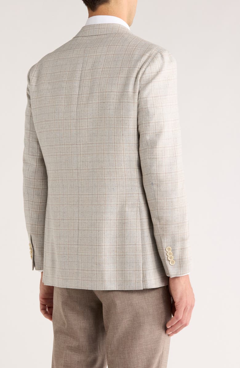Jack Victor Austin Plaid Silk & Wool Sport Coat, Alternate, color, Sand