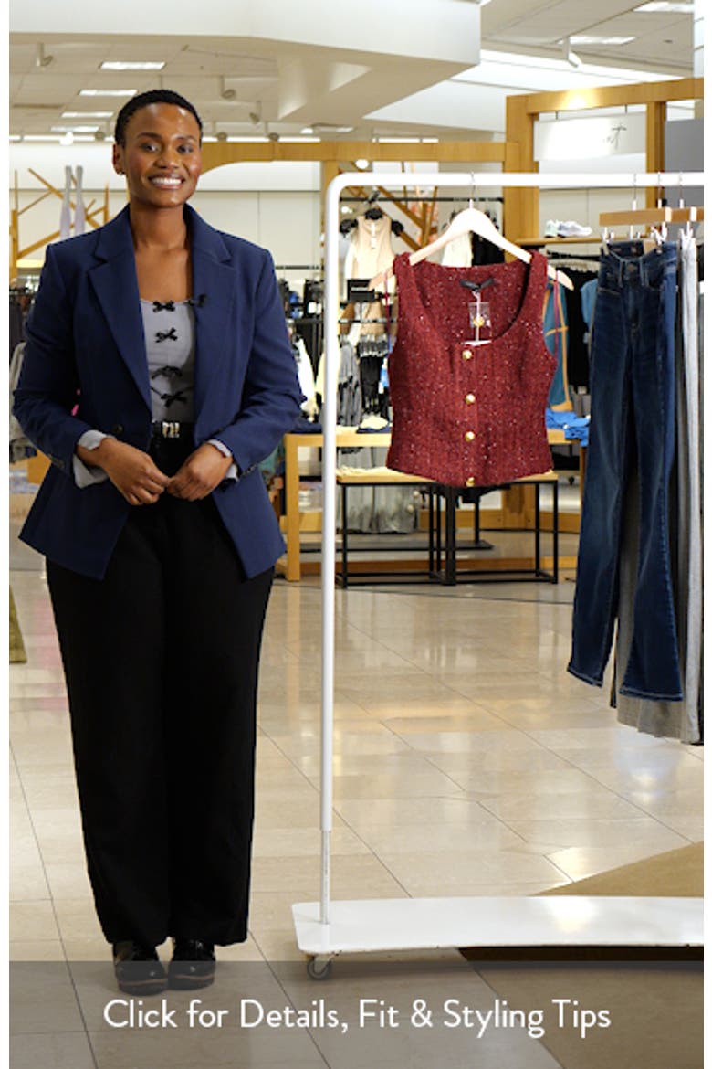 Tweed Button Front Top video