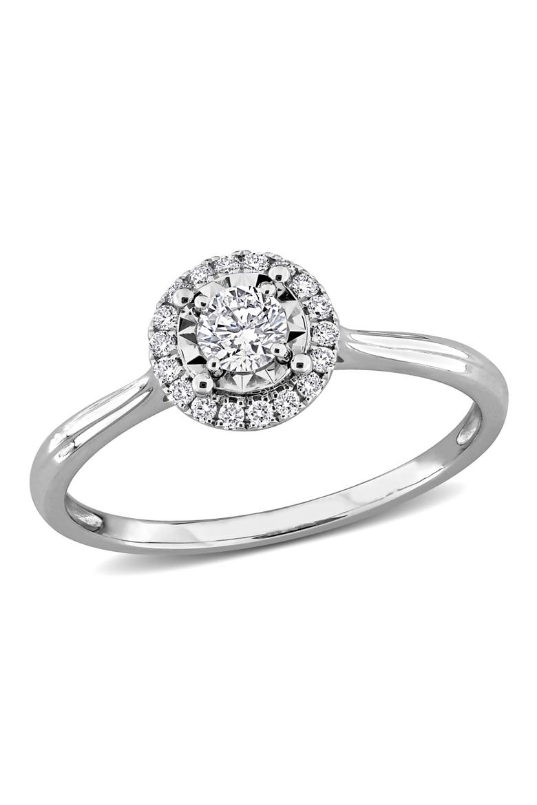 Lab-Grown Diamond Halo Ring 14k White Gold, Main, color, White Gold