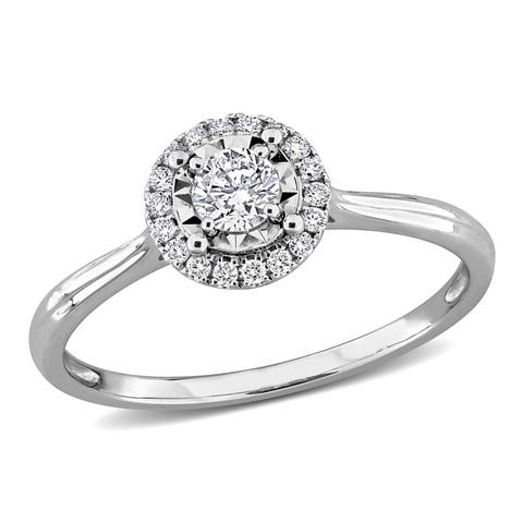 Lab-Grown Diamond Halo Ring 14k White Gold