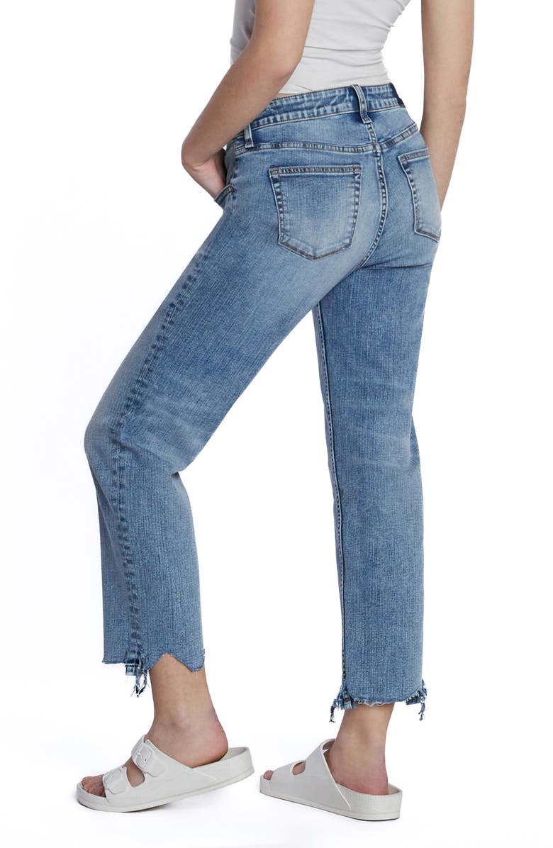 HINT OF BLU Chew Hem Crop Boyfriend Jeans, Alternate, color,