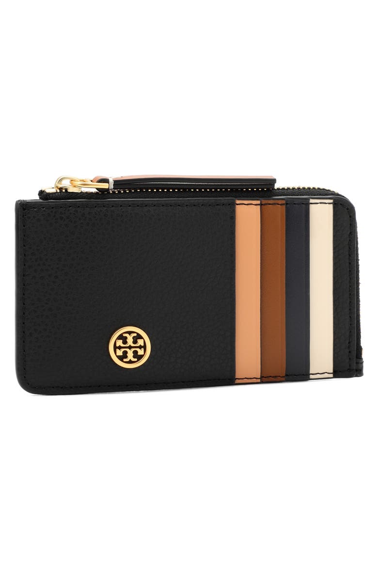 Robinson Pebbled Leather Card Case, Alternate, color, BLACK